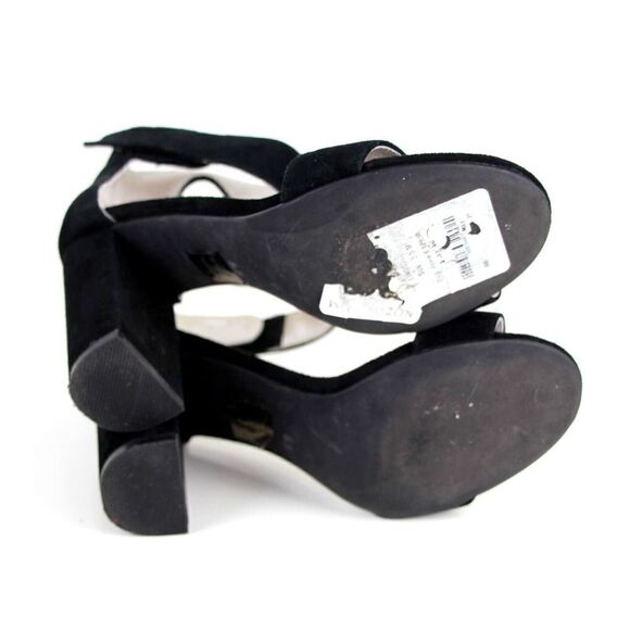 Jeffrey Campbel BLACK GENUINE LEATHER SUEDE HIGH OPEN TOE SLINGBACKS SHOES Sz5.5 - Picture 8 of 11